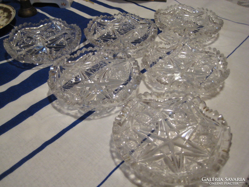 Lead crystal bowls, 6 pieces 13 x 3 cm