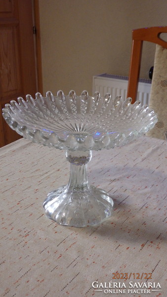 Glass serving bowl with base