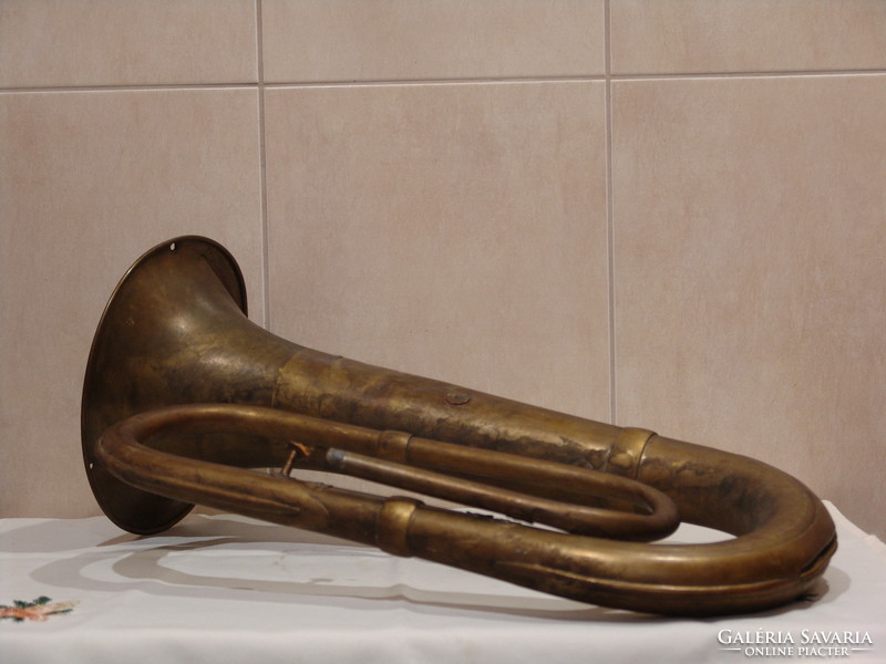 Old copper trumpet for decoration