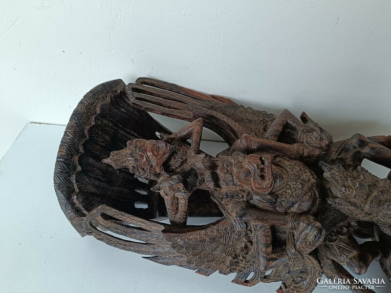 Antik faragott hindu hinduizmus keményfa Visnu Garuda madár Indonézia Bali sérült 723 8340