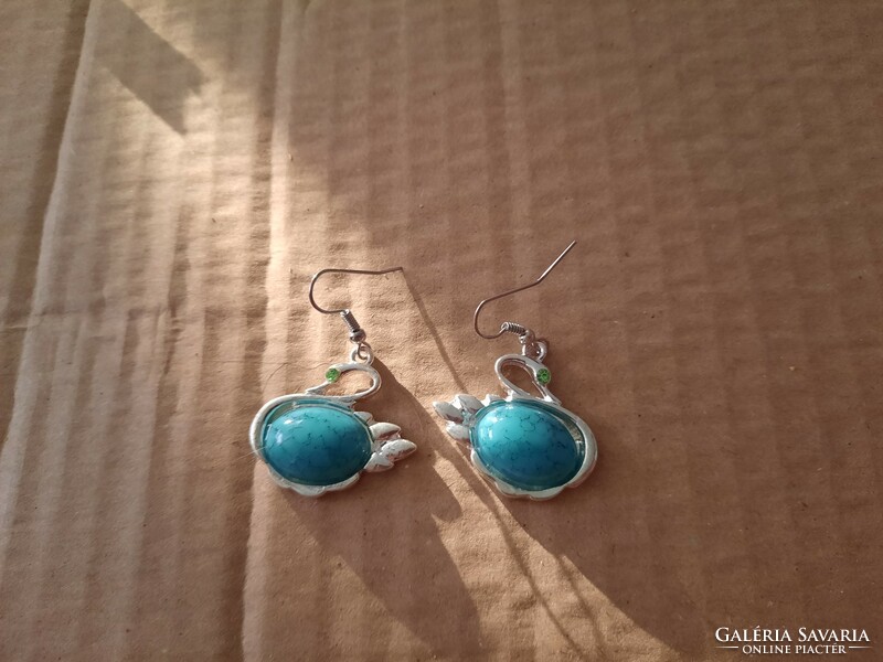 Medical metal, stainless steel turquoise semi-precious stone earrings, negotiable