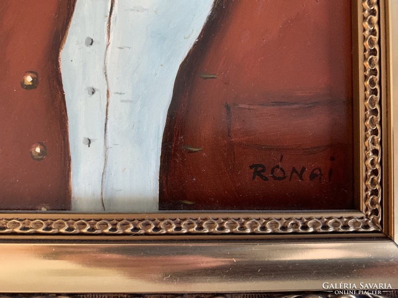 Rónai Antal “Portré” című olajfestménye fa keretben (33x27cm)
