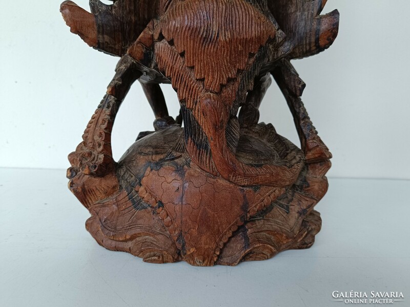 Antique Carved Hindu Hinduism Hardwood Vishnu Garuda Bird Indonesia Bali Damaged 723 8340