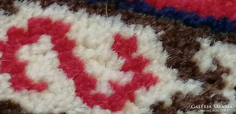 Kazakh small hand-knotted wool running rug, prayer rug, rarity
