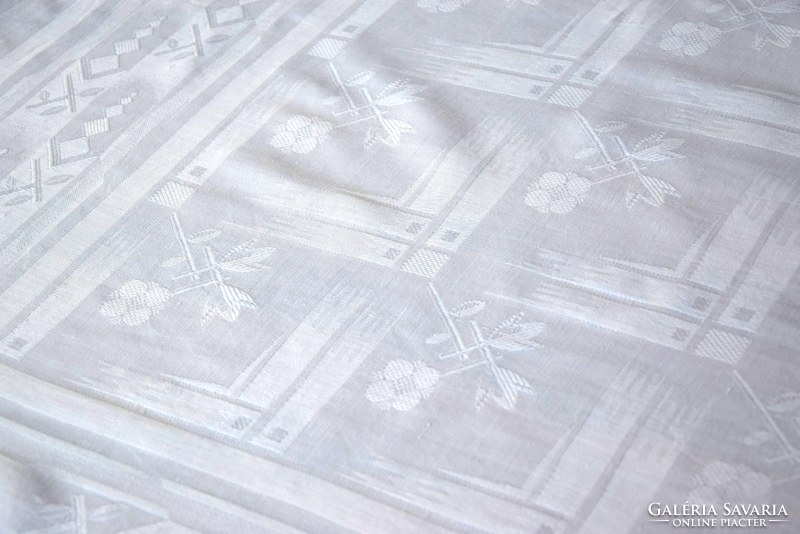 Art Deco Vintage Festive Large Damask Tablecloth Tablecloth Tablecloth Geometric Pattern 128 x 120