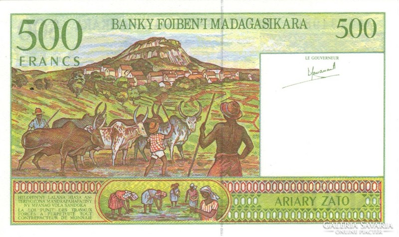500 Francs 100 ariary 1994 Madagascar unc