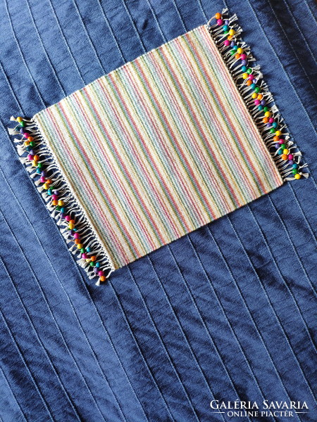 'Colorful rainbow' hand-woven wool carpet set