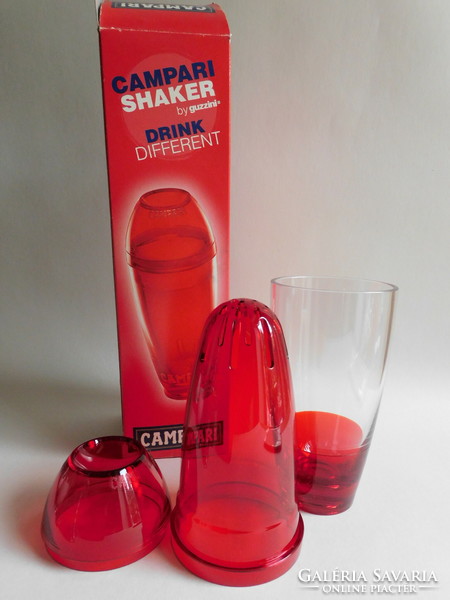 Campari shaker designed by Harvey Guzzini in its original packaging.