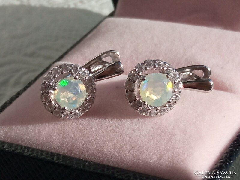 Ethiopian fire opal 925 silver earrings