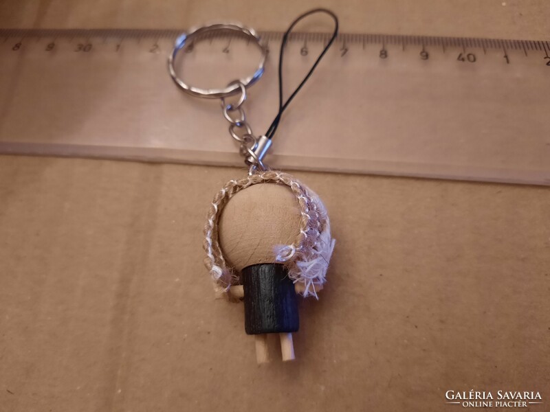 Zombie keychain, wooden, handmade, negotiable