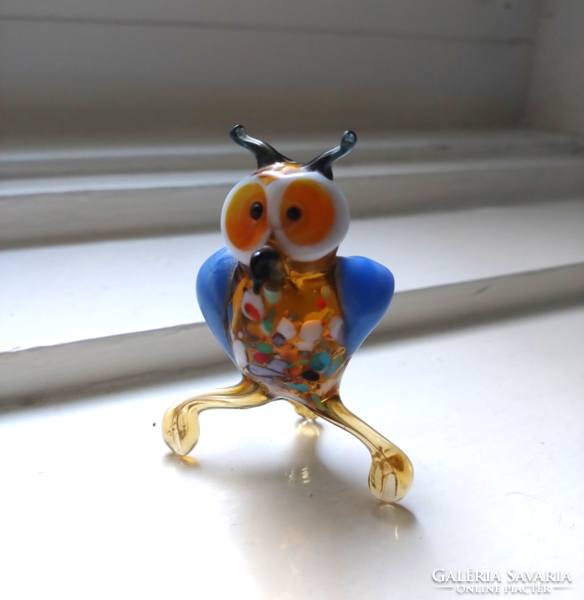 Flawless colorful glass owl figure