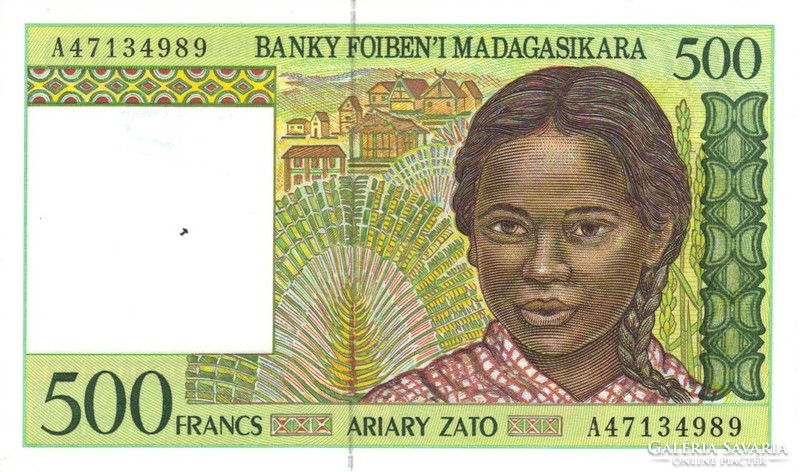 500 francs 100 ariary 1994 Madagaszkár UNC