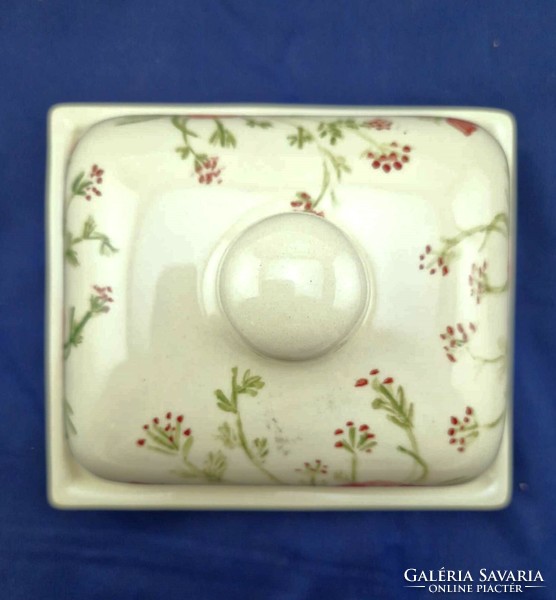 Ceramic butter dish with a romantic pattern