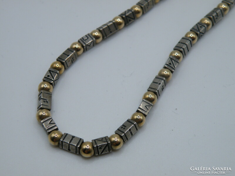 Uk0022 925 silver Israeli designer noy li silver / gold plated necklace