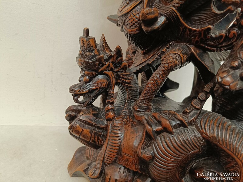 Antique Carved Hindu Hinduism Hardwood Vishnu Garuda Bird Indonesia Bali Damaged 456 8297