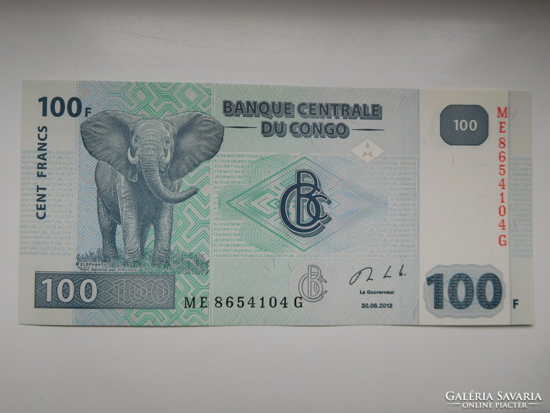 Kongói Dem Közt 100 francs 2013 UNC