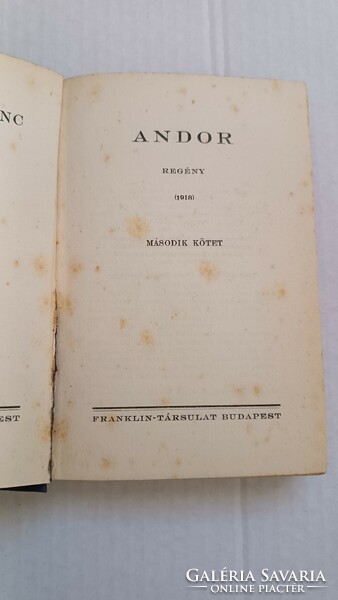 Ferenc Molnár: andor i. - II. Volume. (Ferenc Molnár's works 3-4)