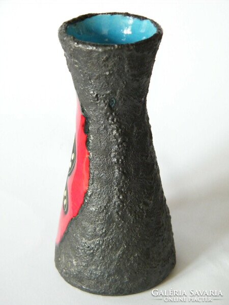 Retro Italian small lava vase depicting a female figure