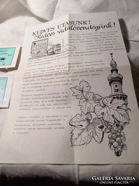 Gysev Sopron program guide from 1977 + 2 Széchenyi Museum Railway tickets