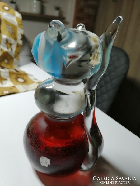 Colored glass kitten cat bookend?