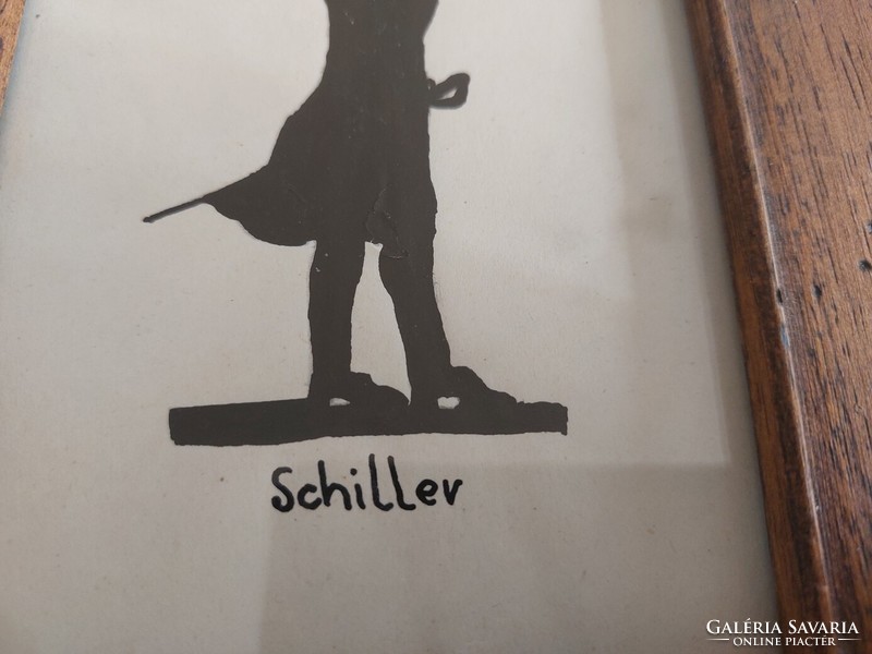 (K)  Kis tusrajzok  Schiller 20x15 cm kerettel 2 db egyben