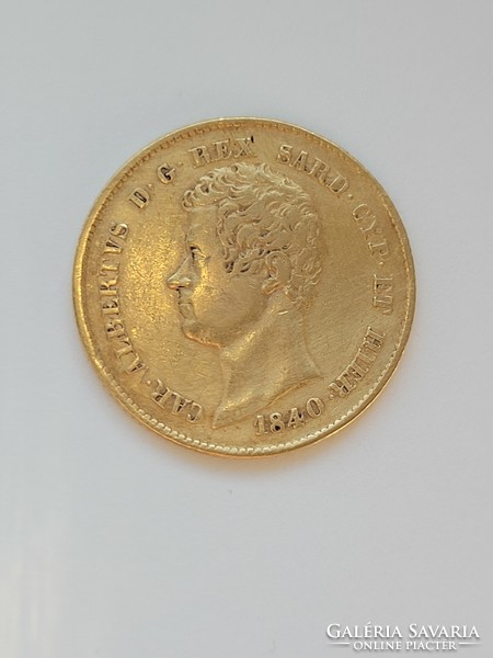 1840 Károly albert (carlo alberto) Sardinian 0.900 Gold 20 lira rare coin!!!