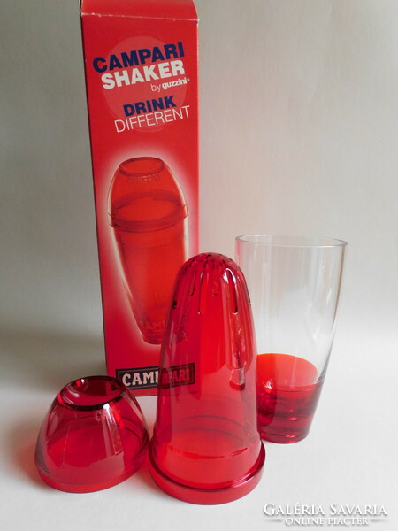 Campari shaker designed by Harvey Guzzini in its original packaging.