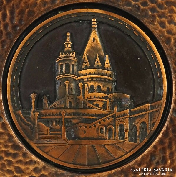 1Q012 old copper Budapest - fisherman's bastion decorative copper wall plate 24.5 Cm