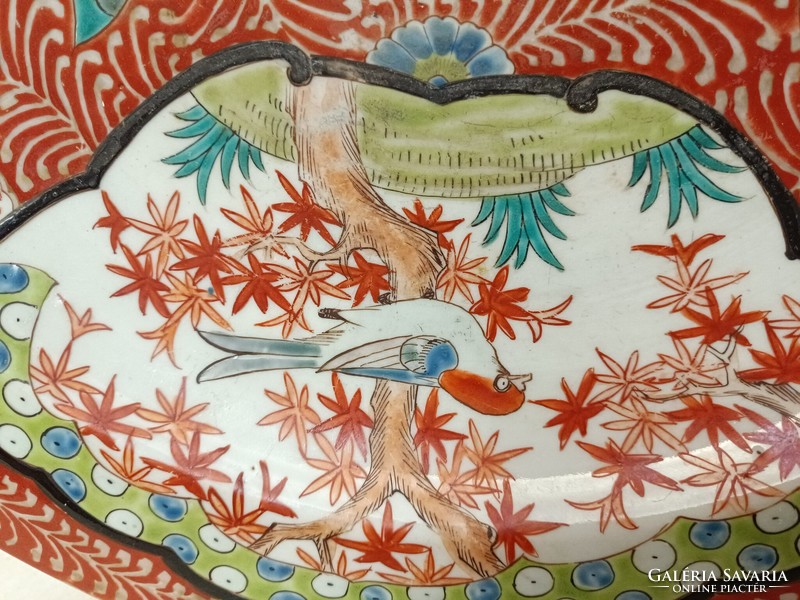 Antique large Japanese porcelain Imari bird pattern plate 489 8257