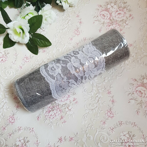 New, 24 cm, 4.5 meter laced jute table runner for a wedding