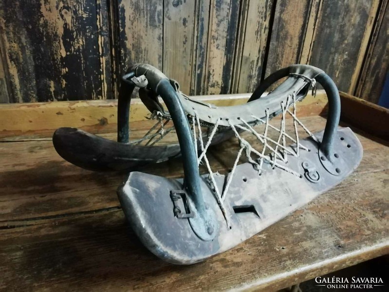 Saddle frame, wooden iron combination, with markings, maybe 1920s, 30s, for decoration