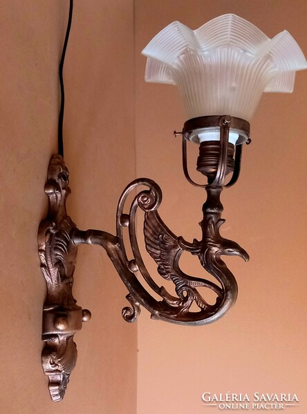 Szecessziós sárkányos bronz falikar lámpa ALKUDHATÓ design