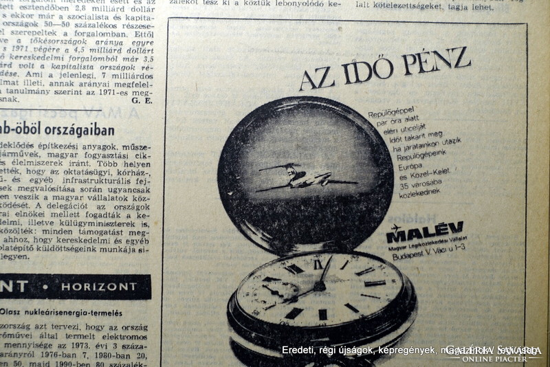 1974 January 9 / Hungarian newspaper / newspaper - Hungarian / daily. No.: 26469