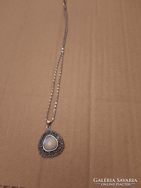 Medical metal, stainless steel, white agate stone necklace, negotiable