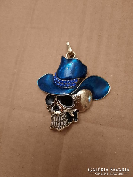 Skull fire enamel pendant, Halloween, negotiable
