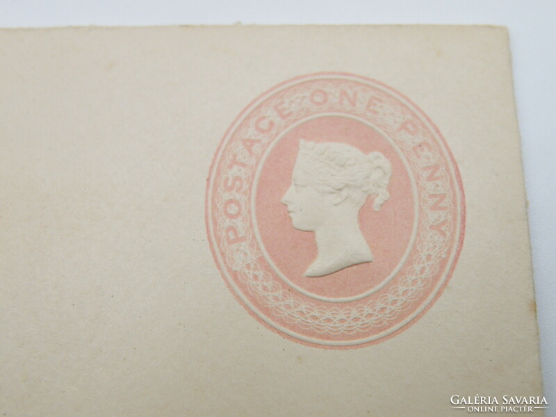 UK0044  cca. 1870 Anglia Viktória királynő dombornyomott kisméretű boríték