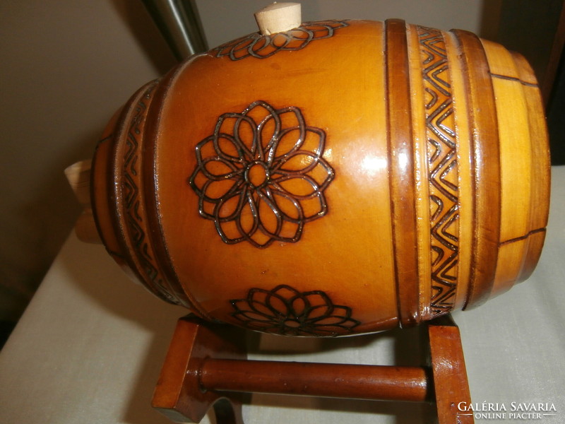 Retro ornament wooden barrel larger size