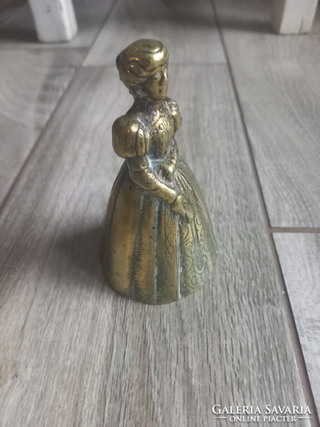 Wonderful antique copper lady's bell (10.2x6 cm)