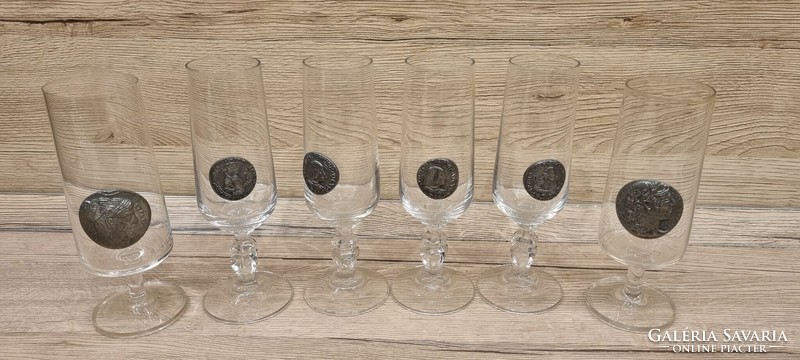 Crystal glass sets with pewter seal