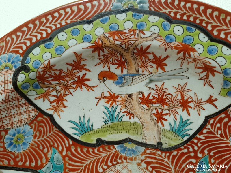 Antique large Japanese porcelain Imari bird pattern plate 489 8257