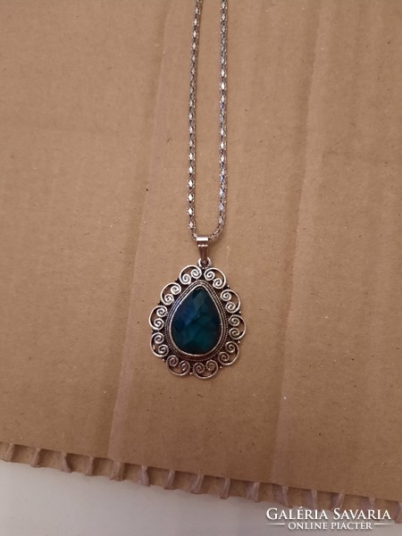 Medical metal, stainless steel, malachite stone necklace, negotiable