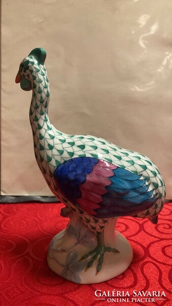 Herend, green scale-patterned guinea fowls! 15.5 Cm!!