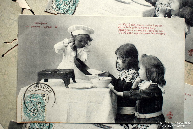 5 darab humoros fotó képeslap sorozat - gyerekek , szakács , étel, fizetés