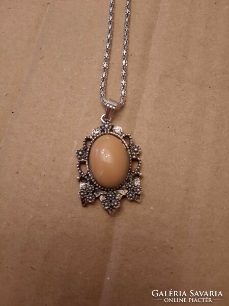 Medical metal, stainless steel, citrine stone necklace, negotiable