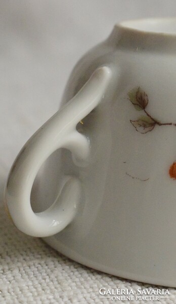 Antique wild rose patterned porcelain mug, cup, coffee cup 10.6 x 6.5 cm + handle