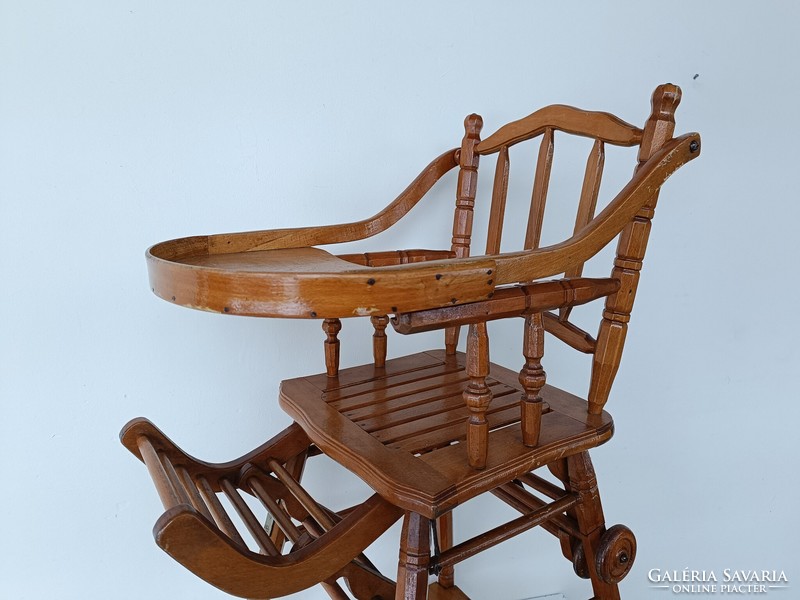 Antique children's furniture children's feeding chair folding rolling toy baby feeding chair 725 8342