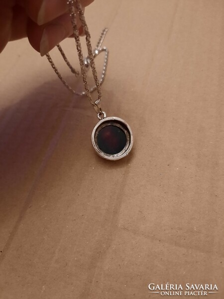 Medical metal, stainless steel, garnet stone necklace, negotiable