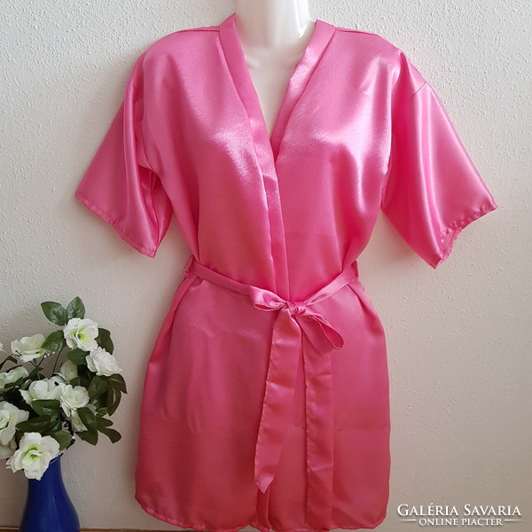 Pink satin robe, ready-to-wear robe - approx. L-shaped