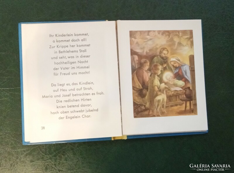 Német nyelvű gyermek imák vallási Képes imakönyv színes illusztrációkkal miniatűr imakönyv 1956