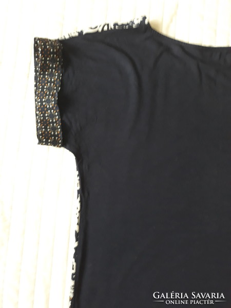 Short-sleeved promod top / tunic, dark blue-white-yellow, size m